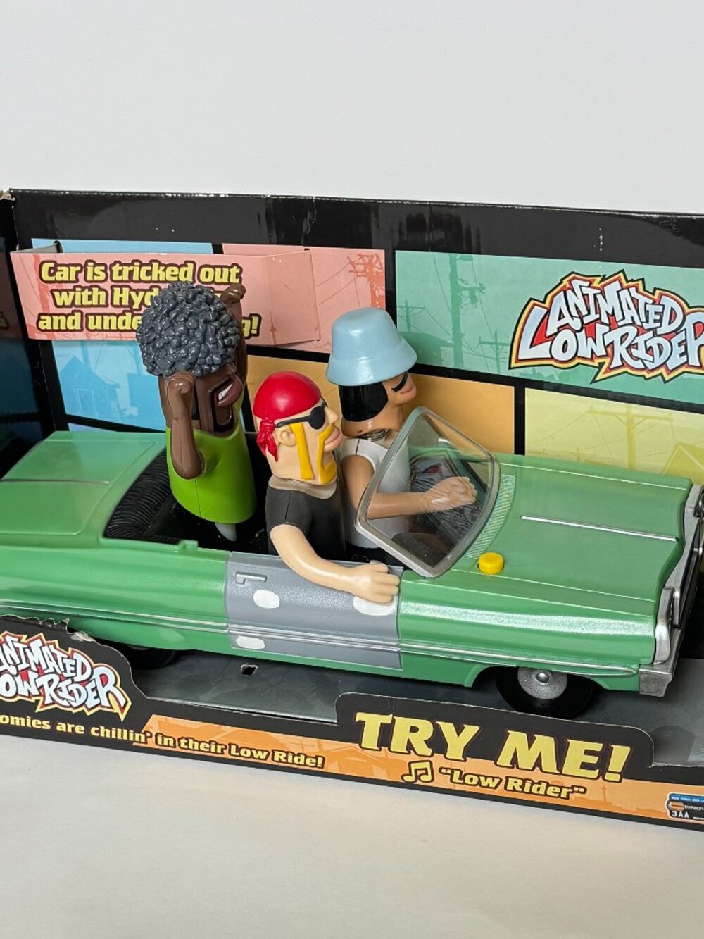 Animated Low Rider Gemmy 2006 Lights Car Bounces Homies Bobblehead WORKS Music